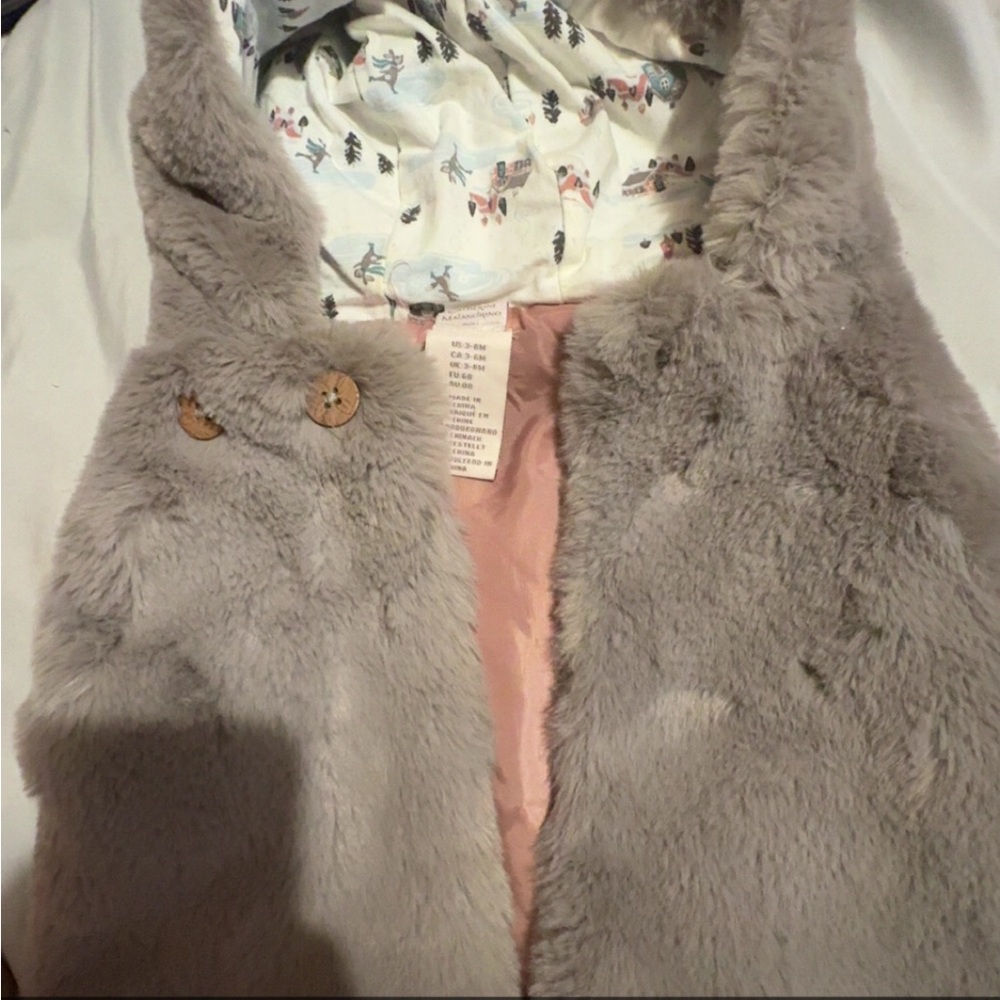 Cozy Gray Faux Fur Kids Jacket